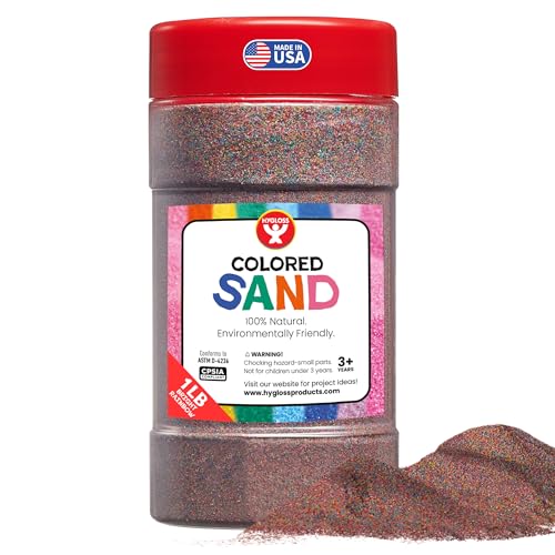 Hygloss Colored Sand for Crafts – 1 lb Bottle, Bright Rainbow – Vibrant Colorful Fine Sensory Play Sand Art Kits for Kids – Classroom Activities for Children 3 4 5 6 7 8 9 10 11 12 – Safe for Ages 3+ - color: Bright Rainbow, size: 1-Pound