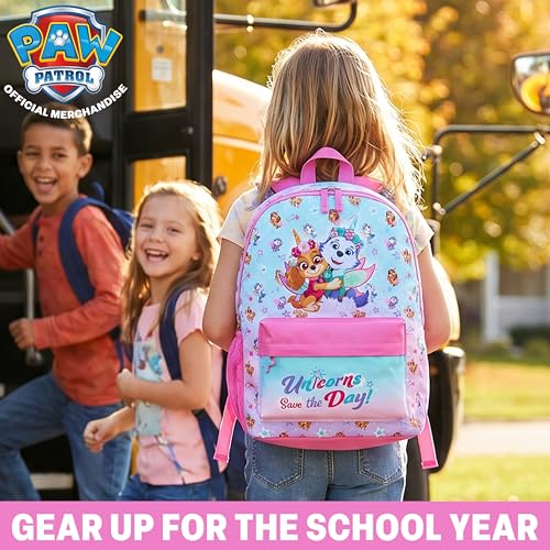 Get Trend Paw Patrol Kids Backpack with Water Bottle for Girls, 2 Pc 17in Bookbag with Padded Straps Gifts for Girls (Multi Paw Patrol) - color: Multi Paw Patrol