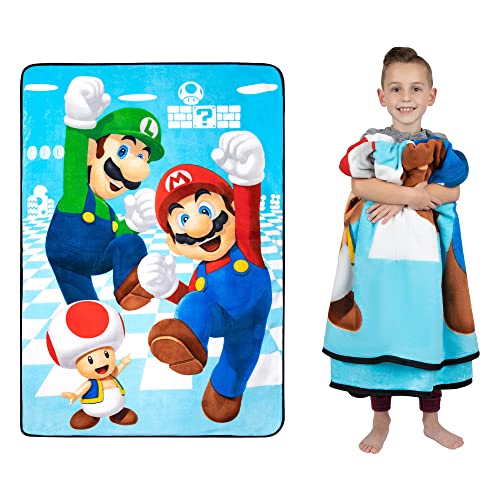 Franco Kids Bedding Super Soft Plush Micro Raschel Blanket, 62 in x 90 in, Mario - color: Mario, size: 62 in x 90 in