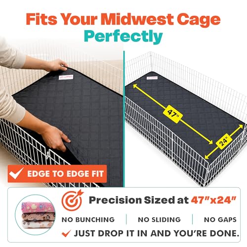 LUFTPETS Guinea Pig Cage Liners 5 Pcs, Washable Midwest Pads & Fleece Mats | 2 Absorbent Bunny Pee Pads 47x24, 3 Soft Blankets. Top Releases Hay. Waterproof Non-Slip Rabbit Bedding