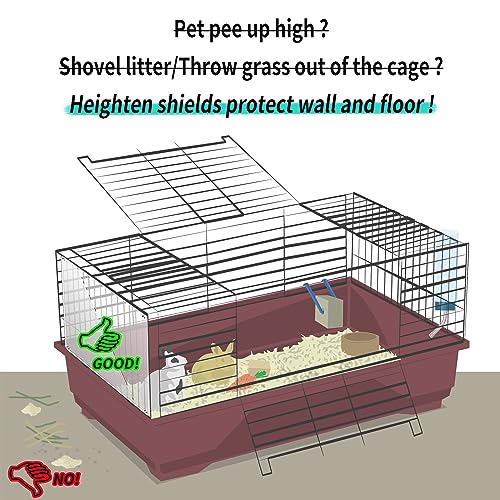 Oncpcare 6 Pack Rabbit Urine Guard for Cage, 10'' x 8.2'' Pet Liner Protection Splash Guard Guinea Pig Pee Shield Habitat Siding Small Animal Cage Accessories - Keep Litter in The Pen - size: 6pcs