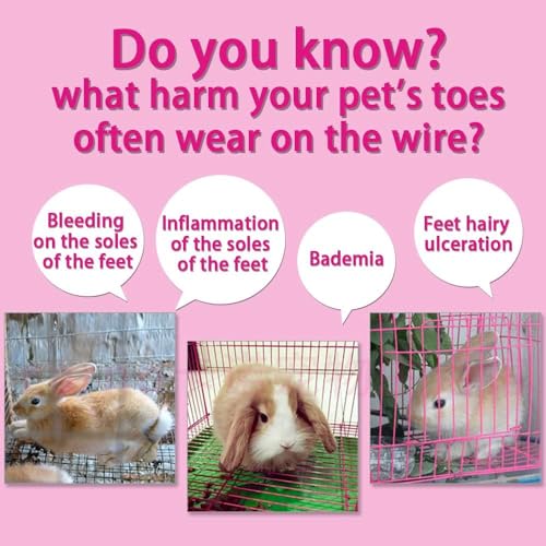Hamiledyi Rabbit Feet Pad Hole Leak Water Design for Plastic Bunny Cage Mat Foot Resting Pads (1 Pink +1 White +1 Blue) - color: 1 pink +1 white +1 blue