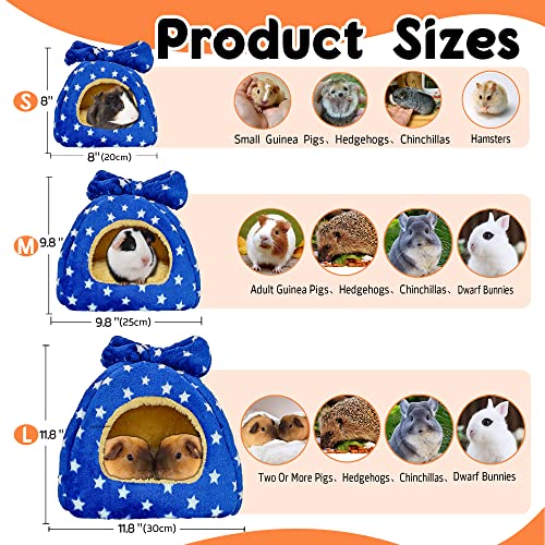 Guinea Pig Bed, Hideout House for Small Animals, Warm & Cozy | Premium Fleece Material, Ideal Bed & Accessories for Hamsters, Chinchillas, Dwarf Bunnies, Hedgehogs. - color: Navyblue, size: M-10" x 10"