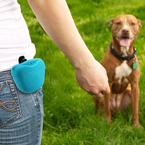 RoyalCare Silicone Dog Treat Pouch-Small Training Bag-Portable Dog Treat Bag for Leash with Magnetic Closure and Waist Clip[US Design Patent] - color: dark grey