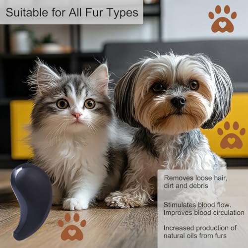 Puppy Brush, Soft Dog Brush for Grooming, Puppy Hair Remover Brush Comb, Grooming Tool for Poodles, Teddy, Yorkies, Maltese, Shih Tzu, Chihuahua, Black - color: Black