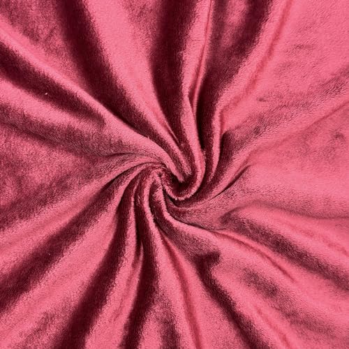 Barcelonetta | Minky Fabric | Plush, Super Soft, Cuddle | Solid Minky | by The Yard | 60" Wide | Baby Blanket, Change Station Cover, Pillow, Scarf, Beanie (Burgundy, 1 Yard) - color: Burgundy, size: 1 Yard