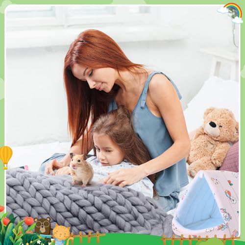 Ripeng 6 Pcs Guinea Pig Hideout Guinea Pig Bed House Rabbit Tunnel Washable Small House Cage Accessories for Hedgehog Mouse Chinchillas Hamster Ferrets Bearded Rats(7.9inch Ocean Park) - style: 7.9inch Ocean Park