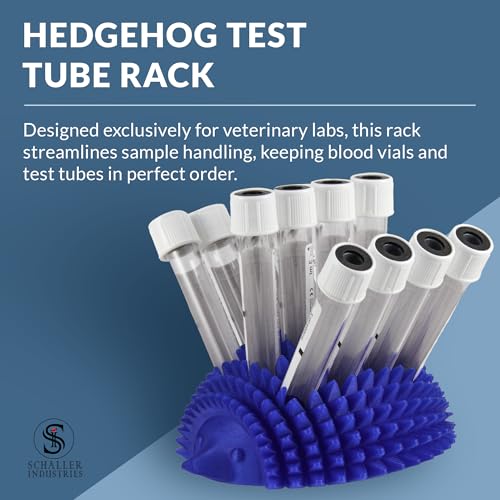 S I Schaller Industries Hedgehog Test Tube Holder, 16mm - Veterinary Blood Test Tube Rack, Holds 12 Vials, Compact Fun Design Organizer for Veterinary and Research Lab Use - Royal Blue - color: Royal Blue, size: 16mm Tubes