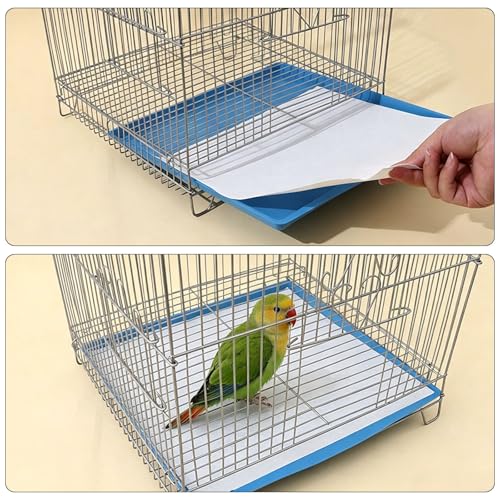 100 Sheets Bird Cage Liner Papers, Disposable Bird Cage Paper Liners, Cuttable Pet Animal Cages Cushion, Precut Absorbent Bird Paper for Bird Parrot Small Animal, 15.8 x 15.8'' - size: 15.7''x 15.7''