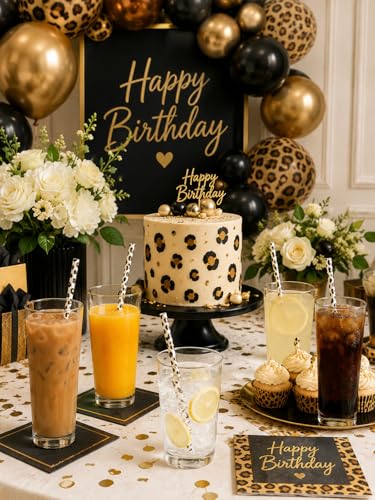 10PCS Set Leopard Straw Cheetah Animal Straws Hard Plastic Reusable Straw and Cleaning Brush Heart Silicone Straw Toppers with Leopard Print Summer Party Supplies (White) - color: White