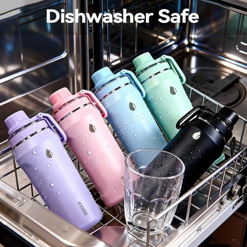 24oz Insulated Water Bottle, Wide Mouth Spout Lid, BPA-Free | Tritan spout lid, BPA free, 18/8 stainless steel body, Cold 24H, hot 12H, Wide mouth fits ice, Fit car cup holder,Purple - color: Purple