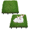 Hamiledyi 2 Pcs Artificial Rabbit Grass Mat 11.8" x 11.8" Reusable Guinea Pig Pee Pads Dog Grass Pee Pads for Puppy Bunny Chinchilla TrainerFloor Plastic Mats Feet Pads Indoor Outdoor - size: 2 Pcs