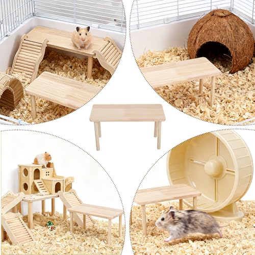 Wooden Hamster Platform, Hamster Play Wooden Platform Wood Stand | Hamsters Cage Accessory for Hamsters Other Small Pets
