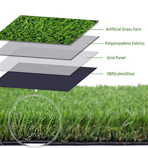 10ftx5ft Artificial Grass Fake Deluxe Synthetic Thick Lawn Pet Turf Perfect for Indoor/Outdoor Landscape, 5 ft x 10 FT (50 Square FT), Green - size: 5 ft x 10 ft (50 sq. ft)