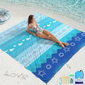 BYDOLL Beach Blanket Waterproof Sandproof,78''X81''/78''X110'' Large Sand Free Oversized Lightweight Sand Resistant Blanket, Picnic Mat for Beach Travel Camping Hiking Essentials - color: Boho Sea, size: 78''X81"