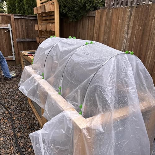 Garden Hoops Grow Tunnel, 6 Sets of 7FT Greenhouse Row Cover Hoops, 30pcs | Rust-Proof Fiberglass Frame for Raised Beds, Garden Netting, Small Greenhouse Kit, DIY Plant Support Garden Stakes