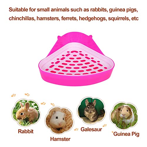 kathson Triangle Potty Trainer Corner Bunny Toilet Guinea Pig Litter Bedding Plastic Box Pet Pan for Rabbit Chinchilla Hamster Ferret Small Animal(Pink) - color: Pink or Blue