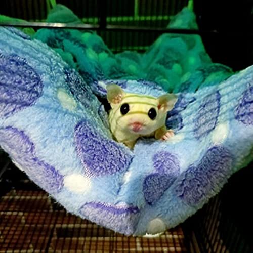 ISMARTEN Small Animal Hanging Hammock, Pet Hanging Nap Sack Sleep Bag Bed, Cage Hammock Beds for Ferret Guinea-Pig Sugar Glider Hamster Rat Mice Chinchilla Flying Gerbil and Squirrel (Purple) - color: Purple