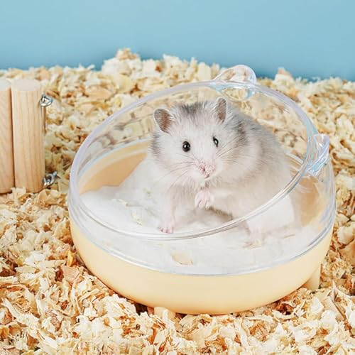 Meow&Woof Hamster Sand Bath Container, Large Sandbox Toilet Gerbil Batheoom, Tiny Chinchilla Dust Bathtub Sand Bath Box for Hamster Cage Accessories 5.2 Inch-Pink - color: Pink
