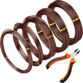Mudder 5 Roll Aluminum Bonsai Training Wire Tree 1/1.5/2/2.5/3mm 118 Feet Total with Bonsai Wire Cutter Anodized Training for Holding Branches Small Trunks(Brown) - color: Brown, size: 1/1.5/2/2.5/3mm