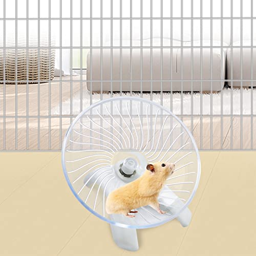 Litewoo Hamster Toys Wheel Exercise Flying Saucer,Silence Run Spinner, for Gerbil Rat Mouse Mice Hamster and Other Small Animal(White) - color: White