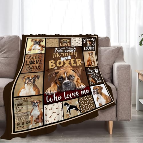 Boxer Dog Blanket, Puppy Throw Blankets, Animal Fuzzy Plush Blanket Ultra Soft for Dog Lover Gift Kids Teens Women Men Girls Boys Stuff Decor for Home Bedding Sofas Couch Camping 50"X40" - color: Boxer Dog, size: 50"x40"
