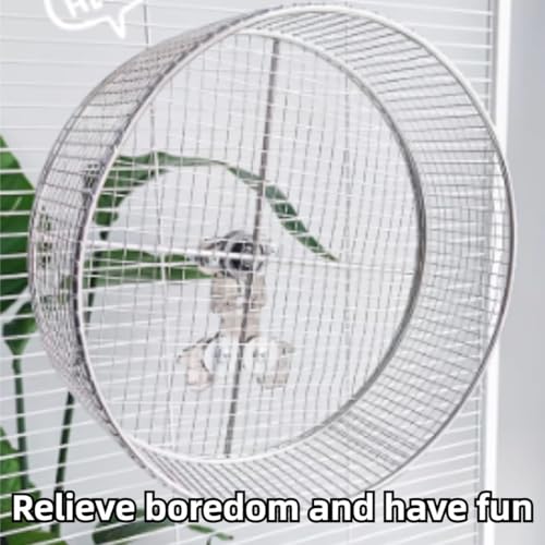 Large Stainless Steel 11.81''L x 3.94''W x 11.81''H Silent Running Wheel for Chinchilla, Toys for Cage, Super Mute Spinner Exercise Running Wheel for Gerbils, Rat, Mice
