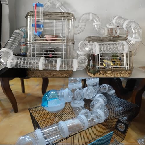 Tfwadmx Hamster Tube Toy DIY Assorted Small Cage Toys Pipe Tunnel Excercise for Rat Mouse Dwarf and Other Small Animals-White
