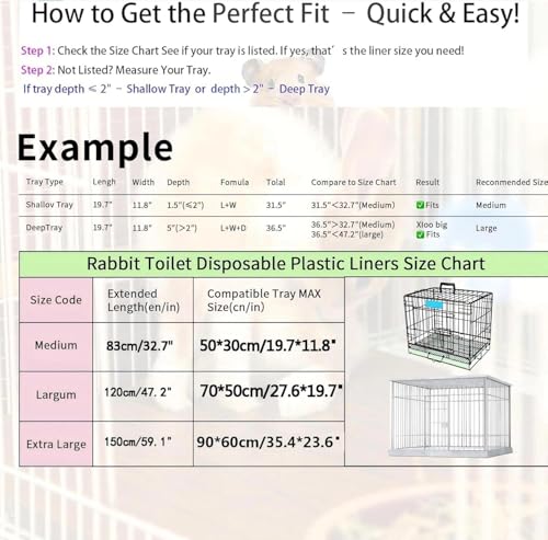 Disposable Cage Liner Bags (100-Pack) – 27'' X 19'' Clear Plastic Rabbit Cage Liners, Leak-Proof Toilet Film for Bunny, Guinea Pig, Hamster, Hedgehog & Small Animals – Universal Crate Tray Covers for - size: 1 Count (Pack of 100)