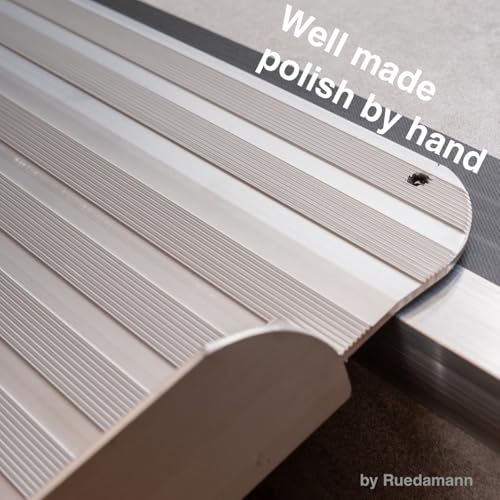 Ruedamann 5FT Portable Wheelchair Ramp for Home Steps, Non-Slip Aluminum | Wheelchair Ramp With Upgraded Hinge, Aluminum Folding Ramp for Doorways, Ramp for Wheelchairs, Scooters, Steps, Stairs, Pets - size: 5FT Silver(Using Height 5-15'')