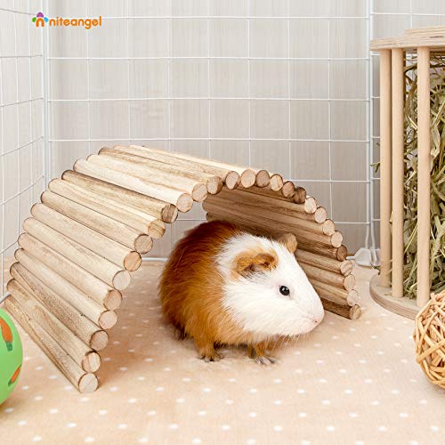 Niteangel Small Animal Climbing Toy: 15.7" x 7.8" Bendable & Flexible Shape | Underground Hideout & Dome Shelter - Suspension Bridge Ladder for Hamsters Gerbils Mice Rats Guinea Pigs or Other Small Pets - size: 15.7'' x 7.8''
