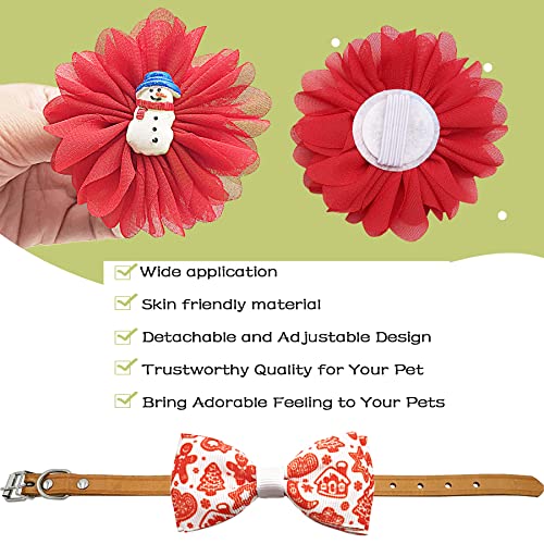 PET SHOW 4pcs Small Dogs Collar Flowers and Bows Charms For Festival Holiday Party Cats Rabbits Slides on Collars Leashes Puppies Medium Dog Collar Attachment - color: Christmas-12pcs