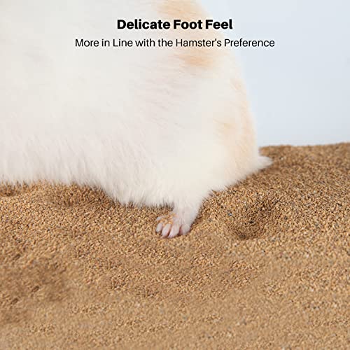 BUCATSTATE Hamster Sand, No-Dust 3.3LB Chinchilla Dust Bath with Pour Spout, 100% Natural Desert Bathing Sand for Syrian Hamster Gerbil Rat Mice Small Animals (Fine Sand) - color: Fine Sand, size: 3.3LB
