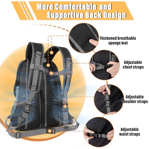 YUDODO Dog Front Carrier Backpack, Adjustable Breathable Dog Backpack | Ventilated, Safety Belt, Lightweight, Reflective Strip, Pocket Storage, For Walking Hiking Outdoor, Black, M - color: Black