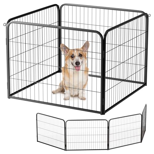 BestPet | Dog Playpen Extender | 24", 4 Panels | Expandable Design | Heavy Duty Metal Pet Exercise Pen | Indoor/Outdoor Fence Panels | Anti-Skid, Rust-Resistant, Removable and Tool-Free Setup - style: 4 panels