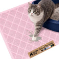 GORILLA GRIP Cat Litter Box Mat, Cushioned Coil Mesh Litter Trapping Mats, Scatter Control Supplies for Less Mess, Phthalate Free, Ultra Deep Catch Grooves, Rinse or Vacuum to Clean, 24x17 Light Pink - color: Light Pink, style: Small (24" x 17")