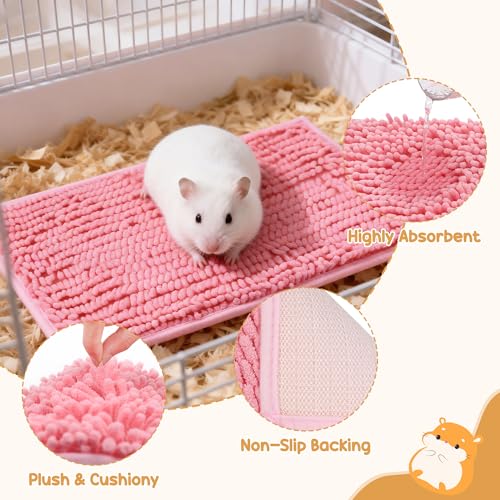 6 Pcs Guinea Pig Cage Liner, 20x12 Inch Washable Fleece Bedding Mat | Reusable Guinea Pig Bedding & Pee Pads for Small Animals, Rabbit - color: 6 colors, size: 20x12 Inch
