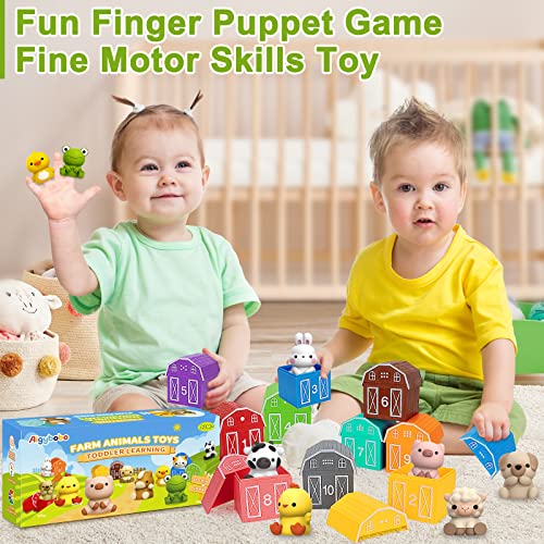 Learning Toys for 1,2,3 Year Old Toddlers, 20Pcs Farm Animals Toys Montessori Counting, Matching & Sorting Fine Motor Games, Christmas Birthday Easter Gift for Baby Boys Girls Age 12-18 Months - style: FARM