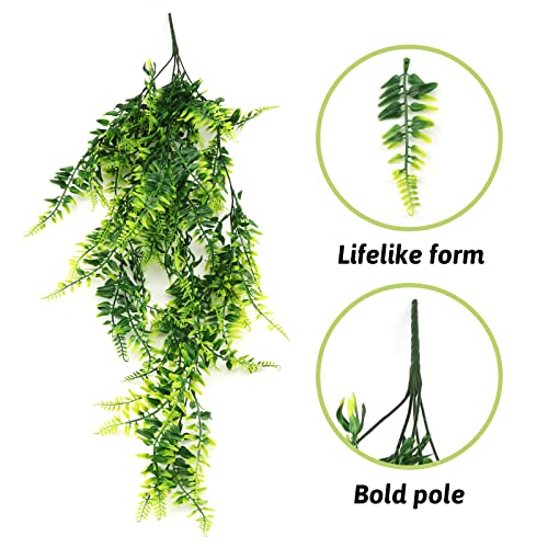 Reptile Plants, Terrarium Hanging Plant Vines Artificial Leaves Reptile Hide, Leopard Gecko Tank Accessories, Terrarium Decorations for Bearded Dragon Lizard Snake Geckos Chameleon