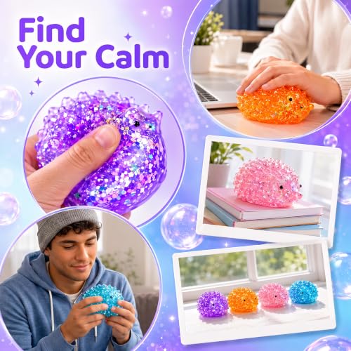 1Pcs Pink Hedgehog Stress Relief Squishy Ball, Squishy Hedgehog Stress Ball | Soft Sensory Hedgehog Squishy Ball with Cute Hedgehog Shape, Durable Squishy Squeeze Ball for Home Workplace Casual Daily Use - color: Pink