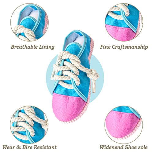 IFOYO Squeaky Dog Chew Toy, Mini Sneaker Interactive Toy for Small Dogs | Durable Mini Sneaker, Built-In Squeaker, Encourages Chewing And Interactive Play, For Puppies And Small To Medium Dogs, Blue