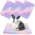 4-Pack Rabbit Bed, Fleece Washable Bunny Mat, 19"x13" | Soft Flannel Guinea Pig Cage Liner, Small Animal Bedding, Cozy Blanket for Ferret, Easy to Clean - size: 19x13 Inch