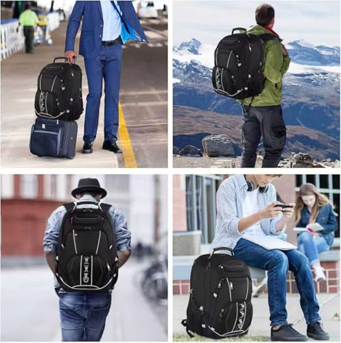 18.4 inch Gaming Laptop Backpacks,Big Capacity TSA Friendly RFID Anti Theft Pocket College Heavy Duty Computer Work bag for Men - color: Grey