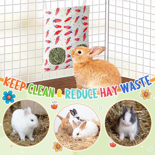 UPINS 2Pack Guinea Pig Hay Feeder Bag,Bunny Rabbit Cage Bag Hanging Holder | Guinea Pig Cage Feeder,for Bunny Rabbits,Chinchillas,Hamsters,Small Pets,and Animals - color: Red Green, size: 28 x 25 cm