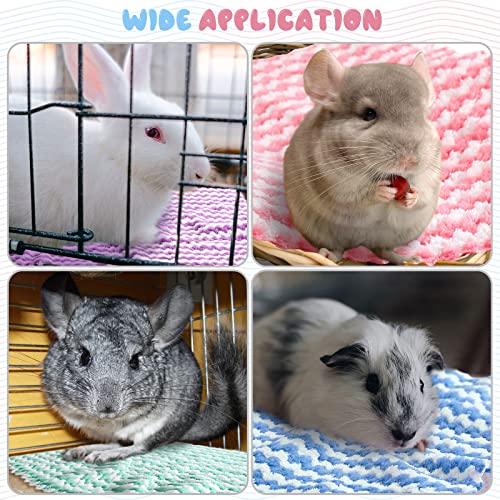 Moukeren 20Pcs Guinea Pig Fleece Bedding Blankets Bulk Washable Small Animal Fleece Cage Liners Pet Wash Cloth Sleeping Mat Cover for Hamster Chinchilla Rabbit Hedgehog(Multicolor, 12 x 12 Inch) - color: Multicolor, size: 12 x 12 Inch, style: Modern