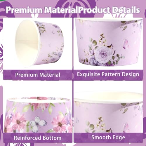120Pcs 12oz Summer Ice Cream Cups for Hot or Cold Food | Vintage Flower Dessert Bowls Disposable Butterfly Large Snack Cups for Sundae Treat Floral Baby Shower Wedding Party Supplies - style: Retro Floral Ice Cream Cups