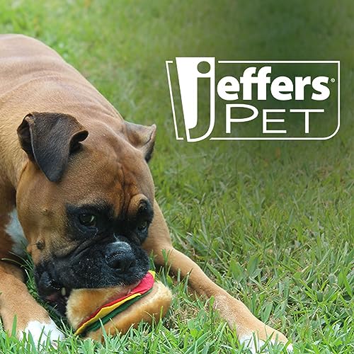 Jeffers Pet Plush Food Themed Dog Toy with Squeaker, 4.5 inch - Hamburger - color: Brown Burger