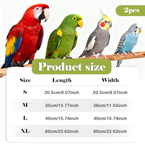 2 Packs Pet Bird Climbing Rope Net Small Animal Rope Net Bird Climbing Net for Rats Parakeet Cockatiel Cockatoo Conure African Grey Budgie (S 11.02 * 13.78inch) - size: S