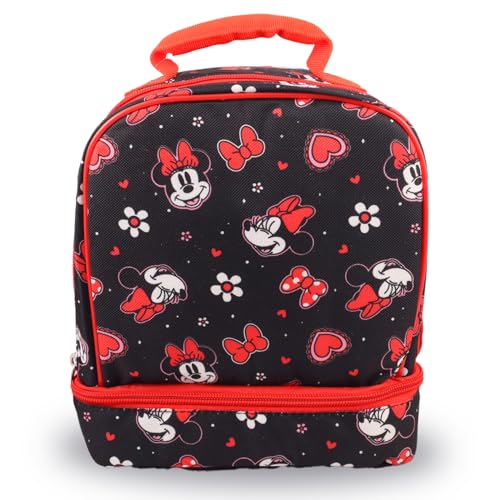 Disney Minnie Mouse Backpack and Lunch Box Set for Girls Bundle, More | Insulated Lunch Bag & 15in Large Durable Minnie Bookbag Plus Water Bottle, Stickers, More - Minnie Mouse School Supplies