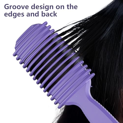 Curl Defining Brush, Curly Hair Brush, Slick Back Hair Brush | For Combing and Shaping Curls in All Hairstyles to Reduce Pulling (Purple) - color: Purple